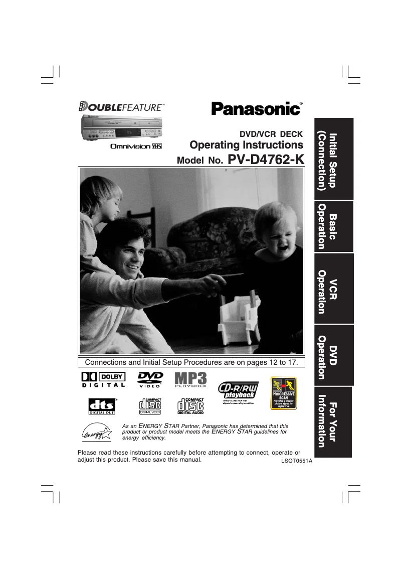 Page 1 de la notice Manuel utilisateur Panasonic PV-D4762K