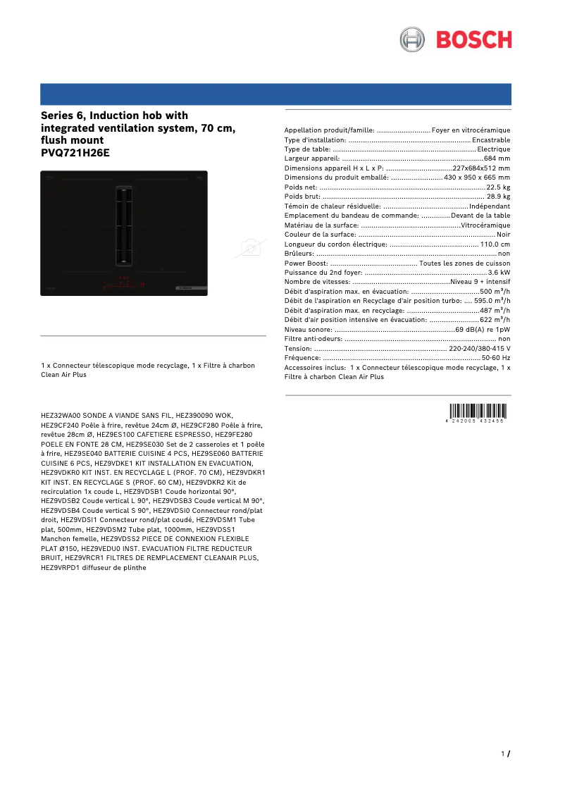 Image de la première page du manuel de l'appareil PVQ721H26E