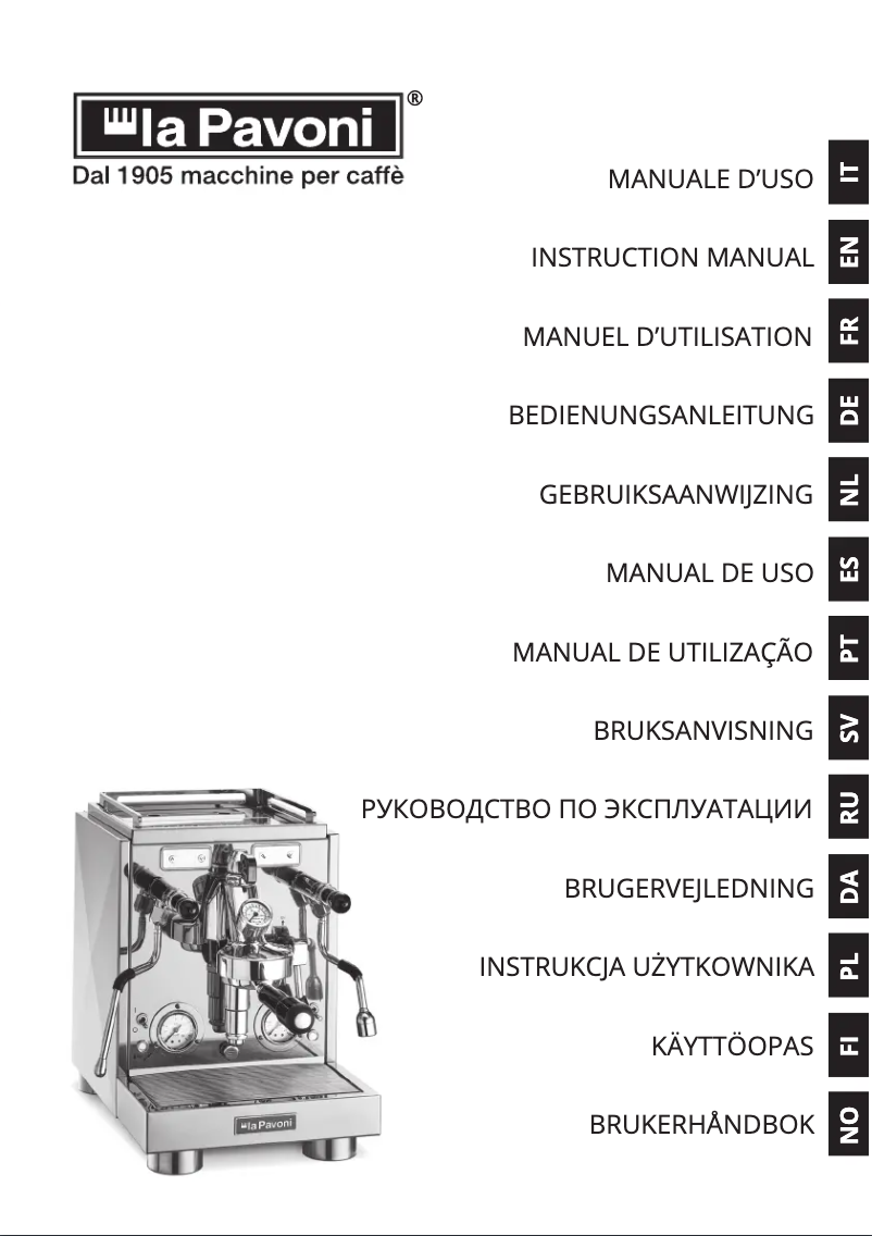 Page 1 de la notice Manuel utilisateur la Pavoni Botticelli Specialty