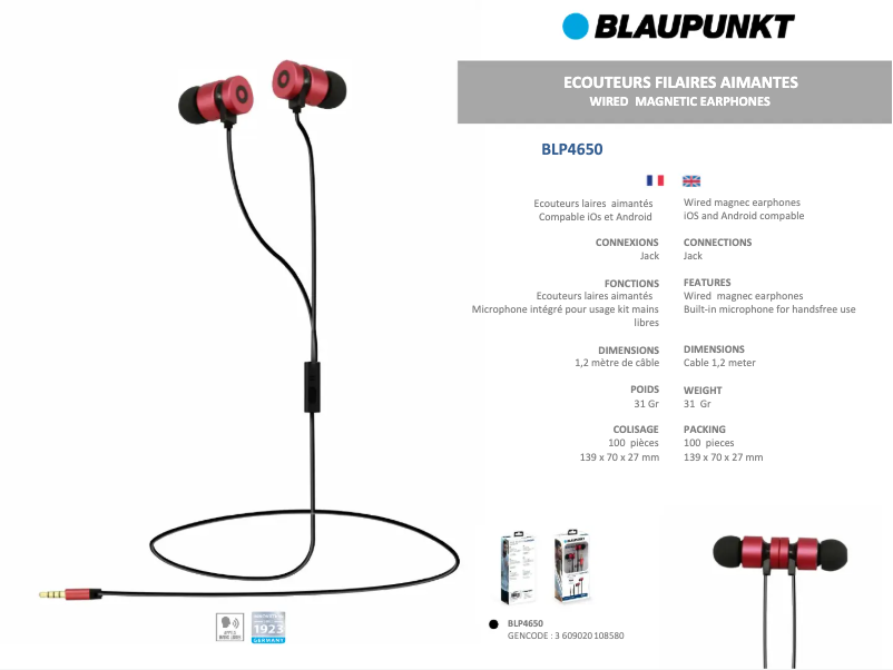 Page n°1 - Manuel utilisateur Blaupunkt BLP4650