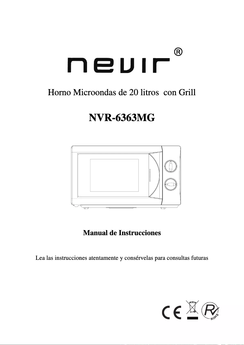Page n°1 - Manuel utilisateur Nevir NVR-6141MG