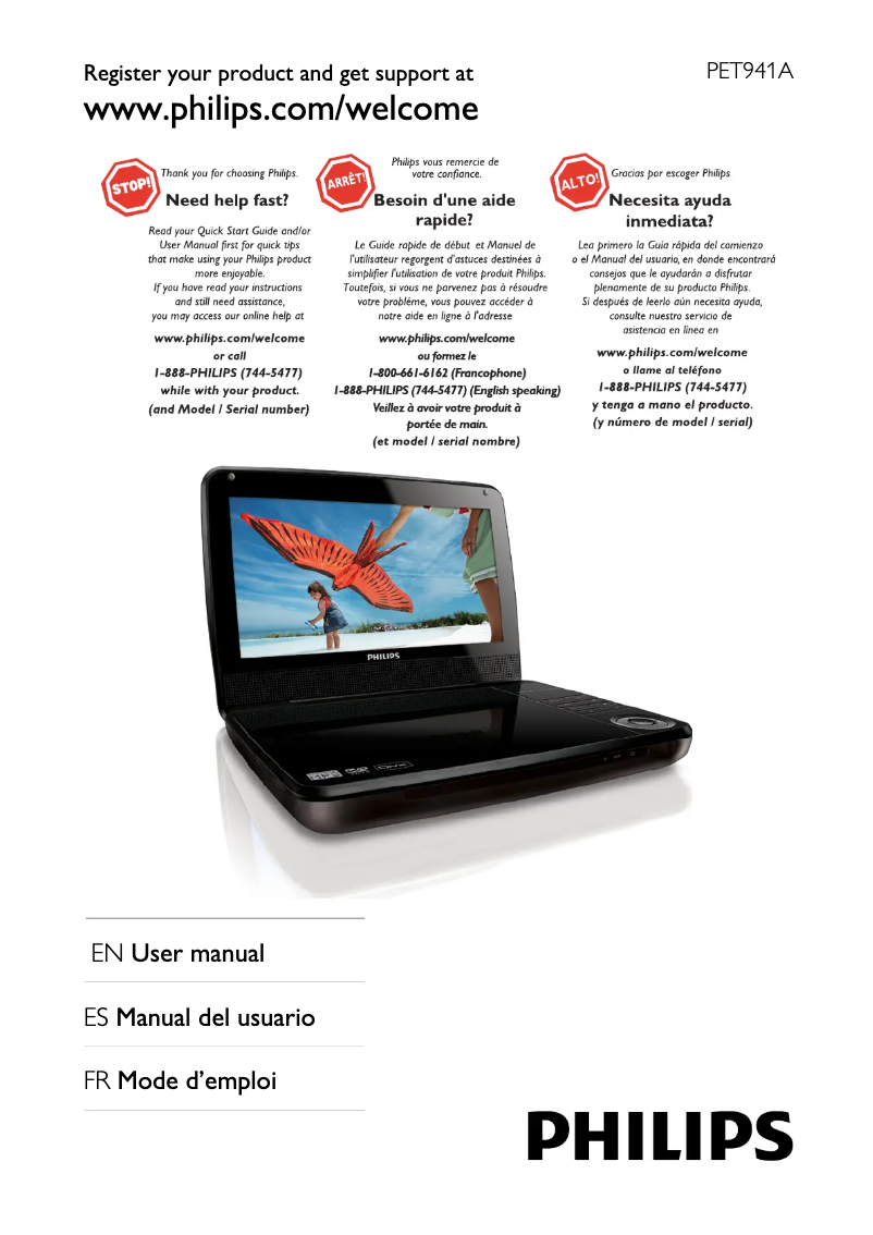 Image de la première page du manuel de l'appareil PET941A