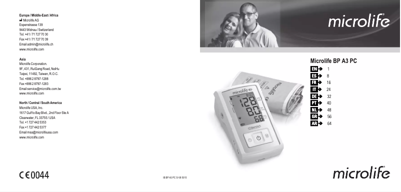 Page n°1 - Manuel utilisateur Microlife BP A3 PC