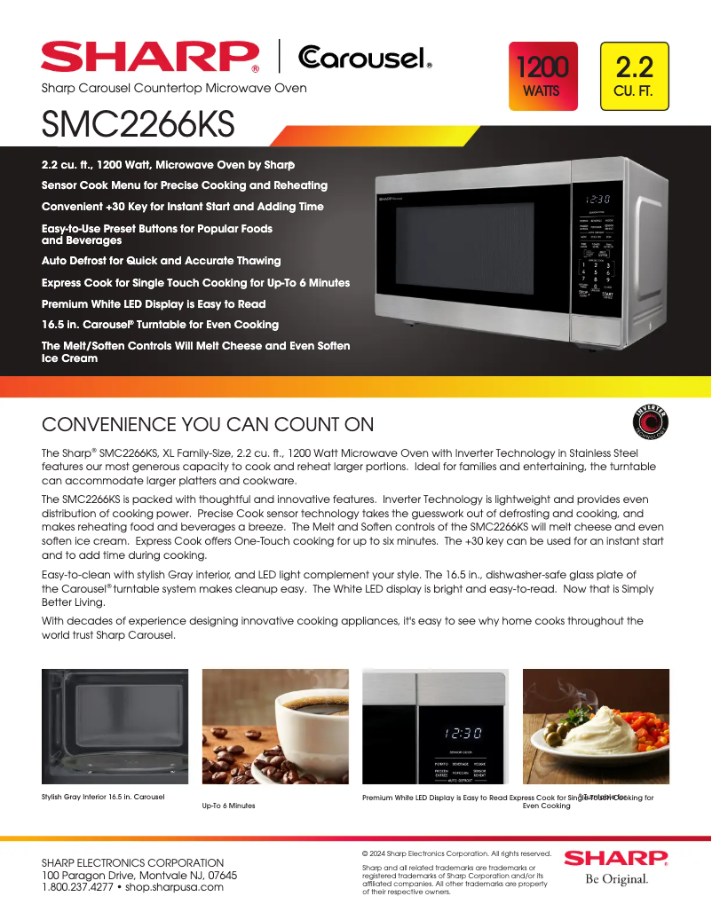 Page 1 de la notice Fiche technique Sharp SMC2266KS