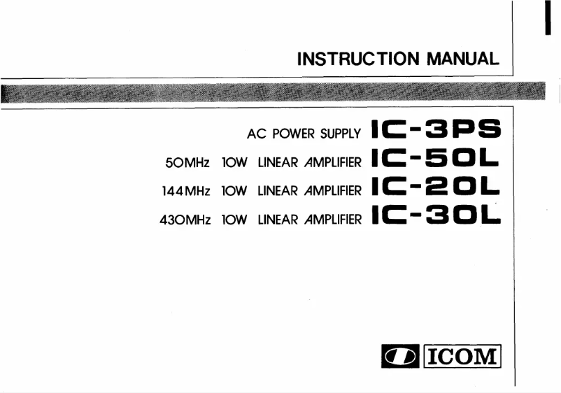 Page n°1 - Manuel utilisateur ICOM IC-3PS