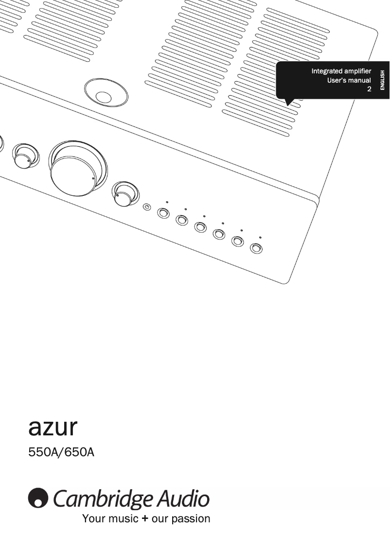 Image de la première page du manuel de l'appareil Azur 550A