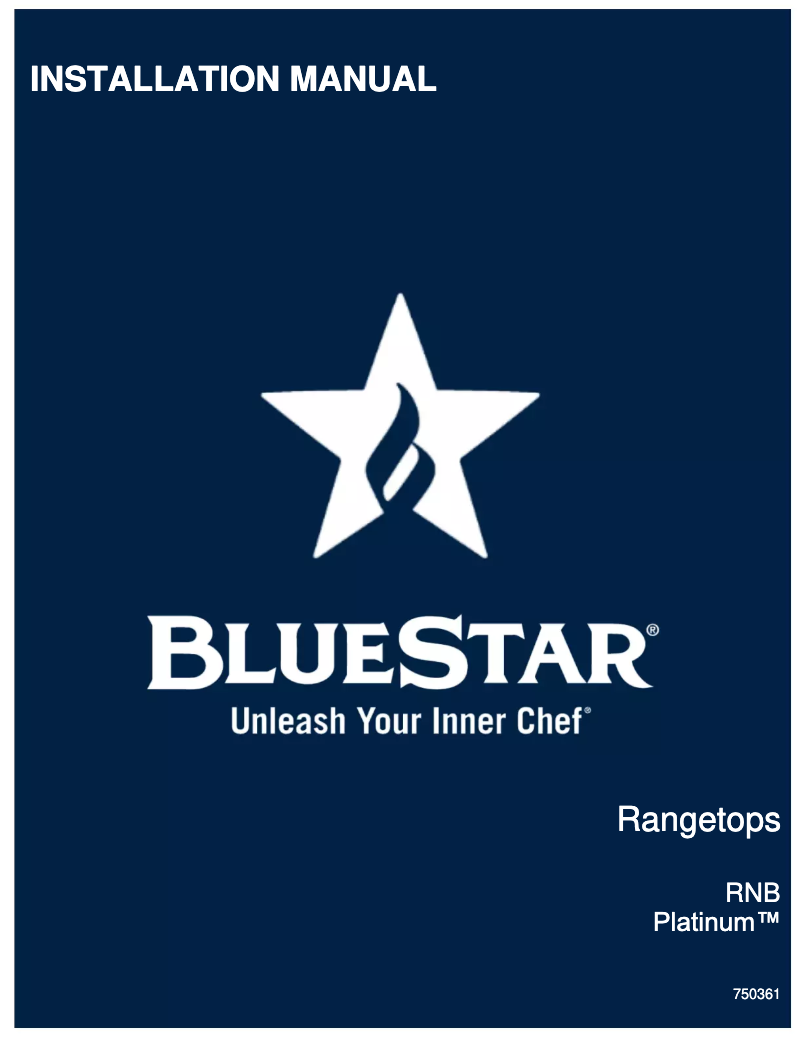 Page n°1 - Manuel utilisateur BlueStar RGTNB484CBV2L
