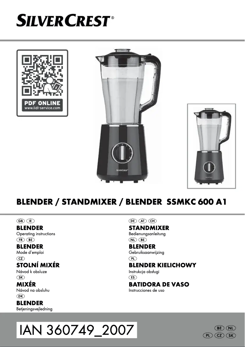 Image de la première page du manuel de l'appareil SSMKC 600 A1