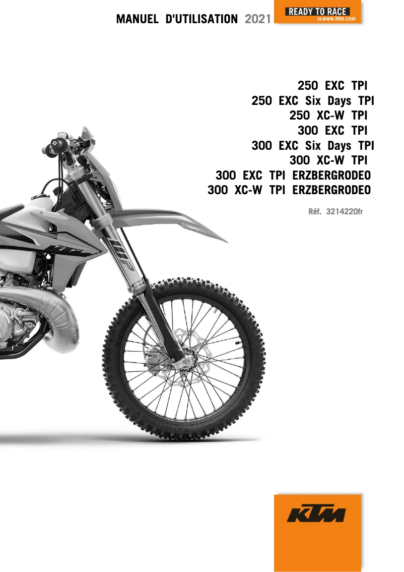 Página 1 del manual Manual de usuario KTM 300 EXC TPI Erzbergrodeo (2021)