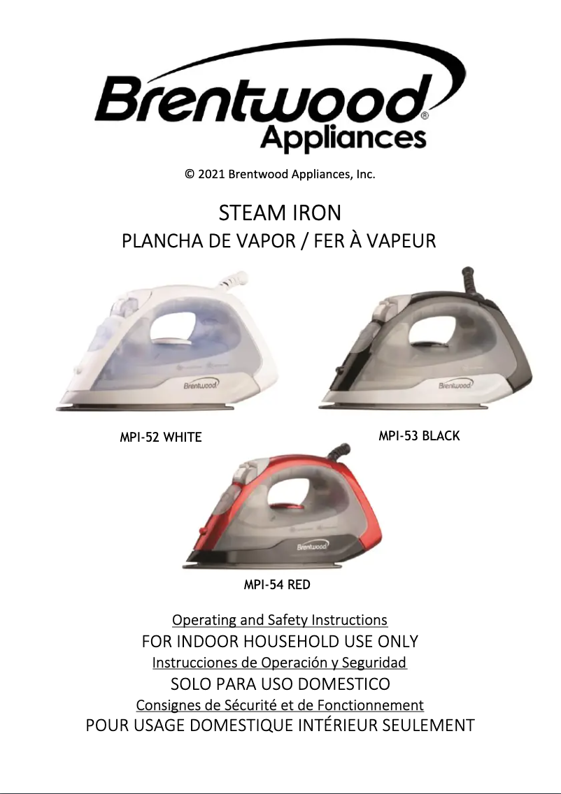 Page 1 de la notice Manuel utilisateur Brentwood MPI-52