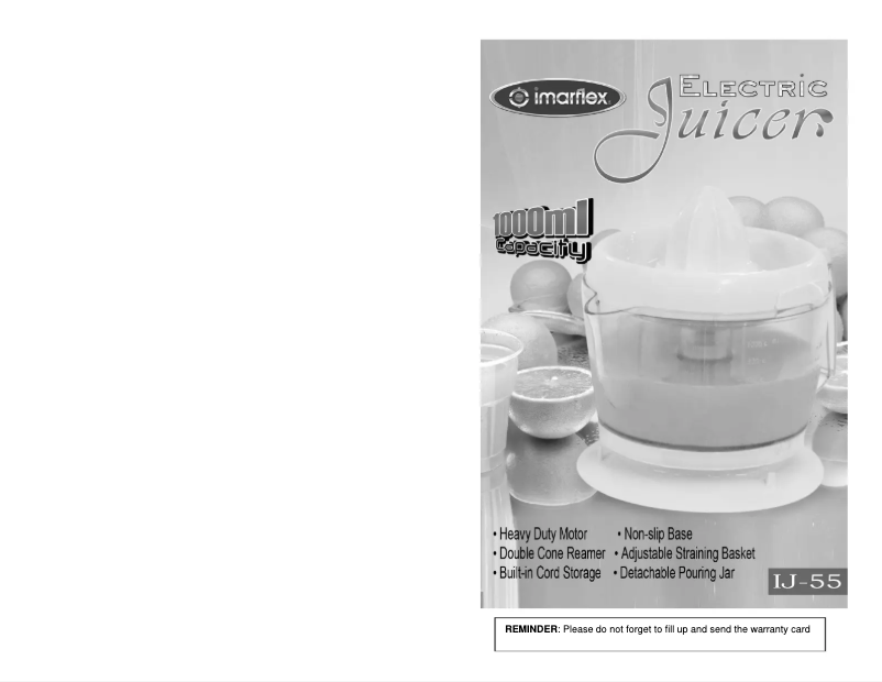 Page 1 de la notice Manuel utilisateur Imarflex IJ-55