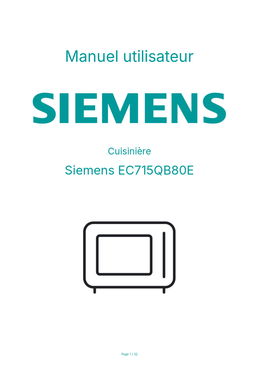 Image de la première page du manuel de l'appareil EC715QB80E