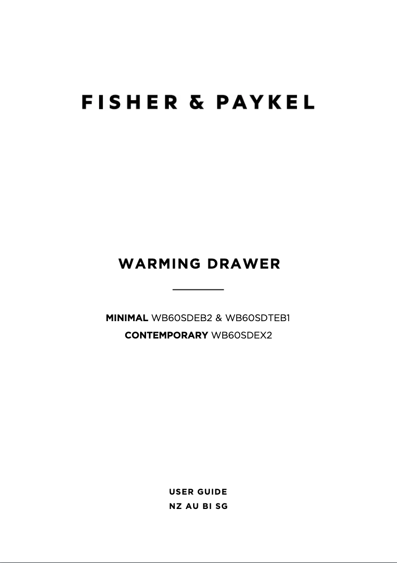 Page n°1 - Manuel utilisateur Fisher & Paykel WB60SDTEB1
