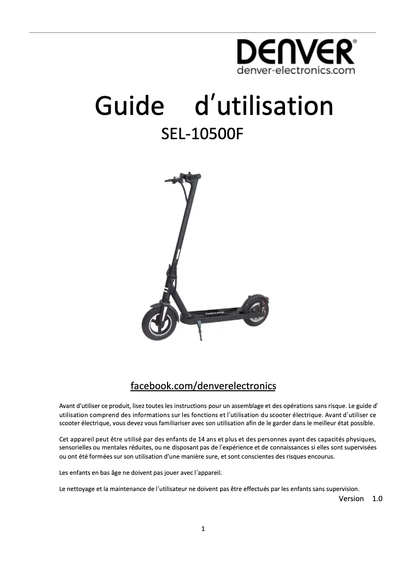 Image de la première page du manuel de l'appareil SEL-10500F MK2