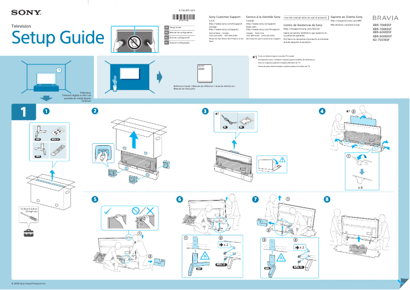 Page n°1 - Guide d'installation Sony Bravia XBR-70X830F
