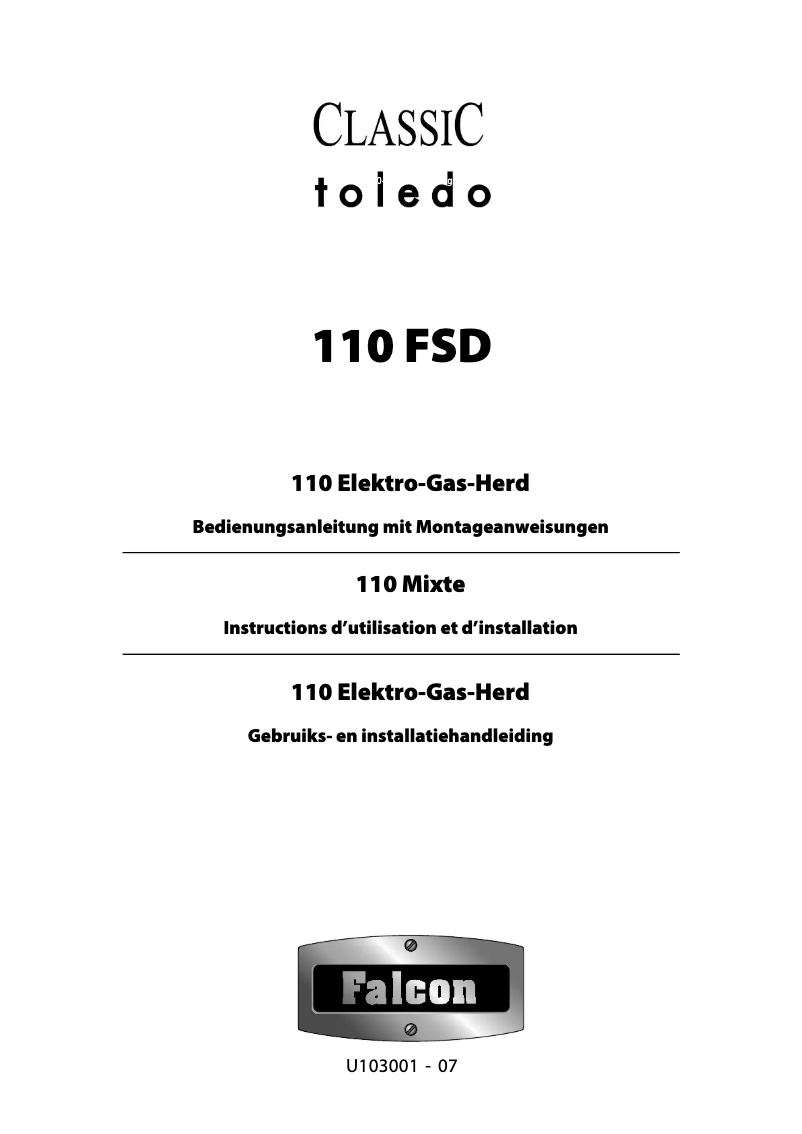 Image de la première page du manuel de l'appareil Classic Toledo 110 FSD
