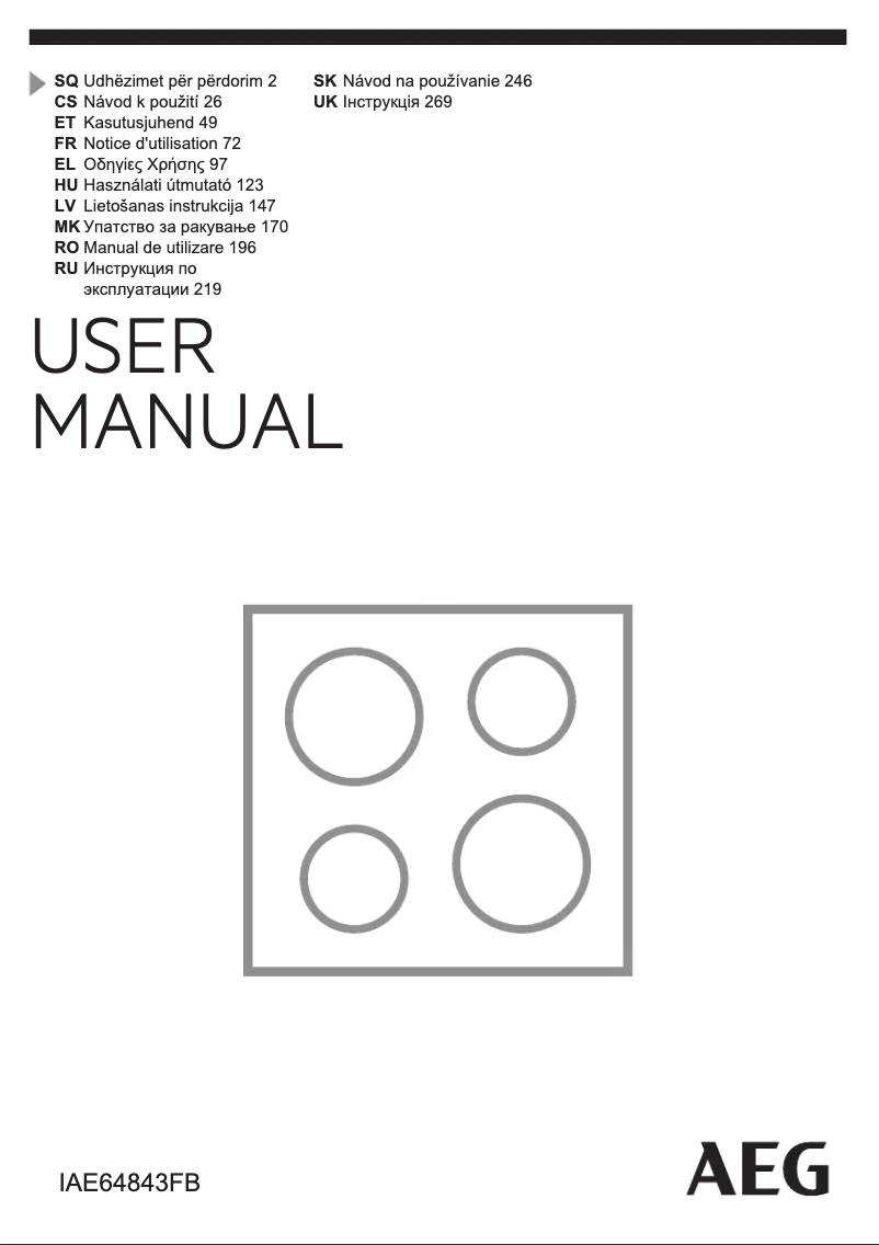 Page n°1 - Manuel utilisateur AEG IAE64843FB