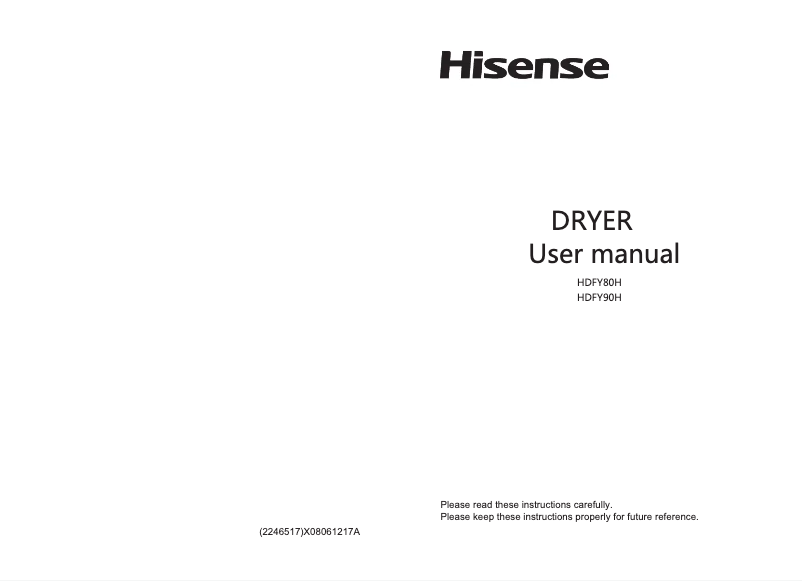 Page n°1 - Manuel utilisateur Hisense PureJet HDFY90H