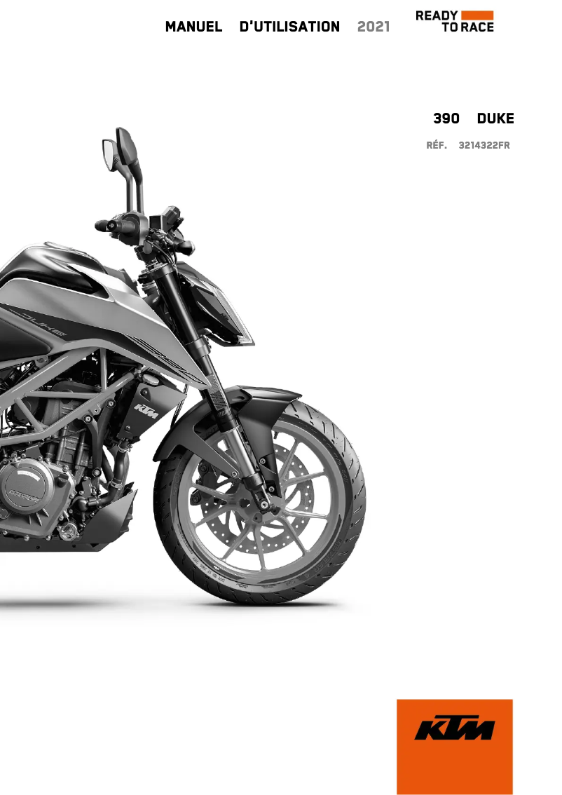 Page 1 de la notice Manuel utilisateur KTM 390 Duke (2021)