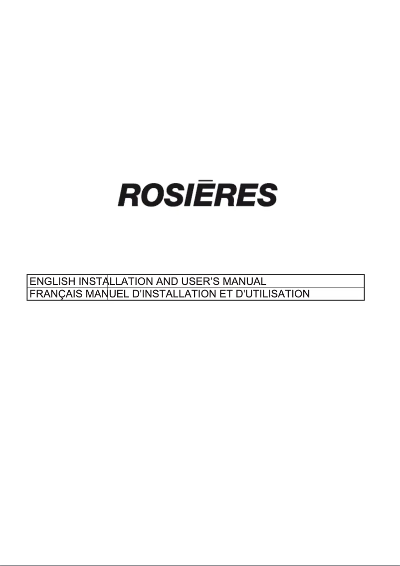 Page 1 de la notice Manuel utilisateur Rosieres RTSI9CBK5XWIFI