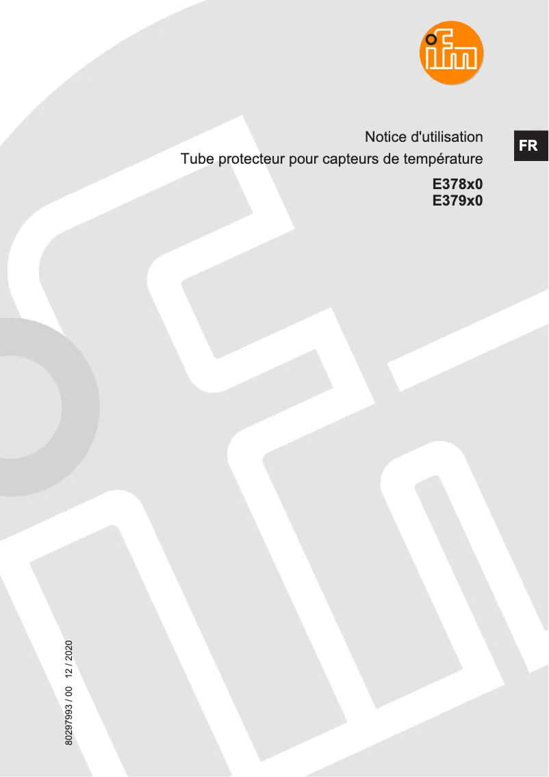 Page n°1 - Manuel utilisateur IFM E37920
