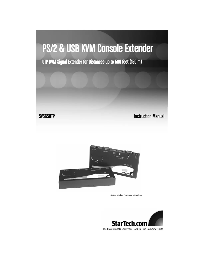 Page n°1 - Manuel utilisateur StarTech.com SV565UTPGB