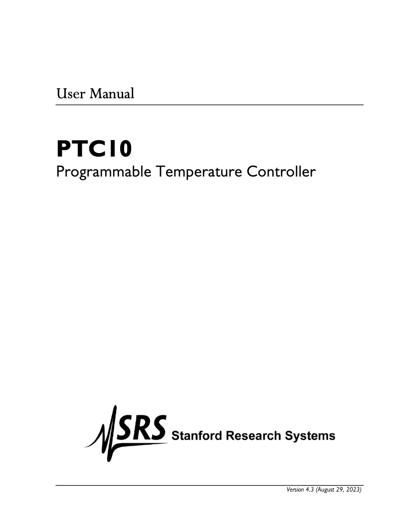 Image de la première page du manuel de l'appareil PTC10