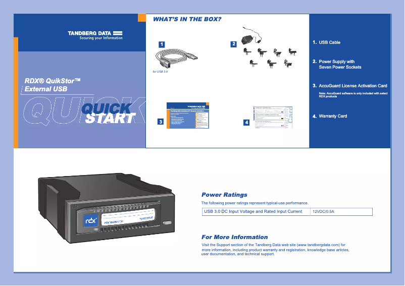 Page n°1 - Manuel utilisateur Tandberg Data 8781-RDX