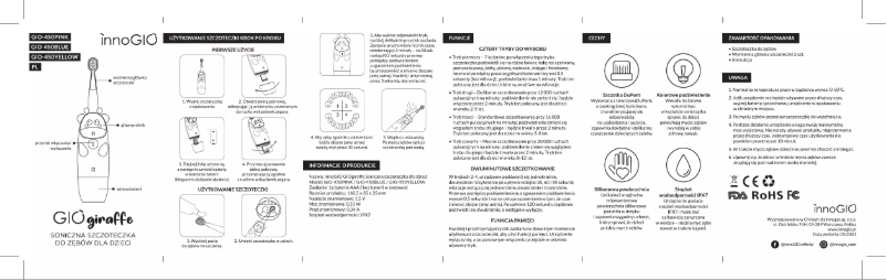 Page 1 de la notice Manuel utilisateur InnoGIO Giraffe GIO-450