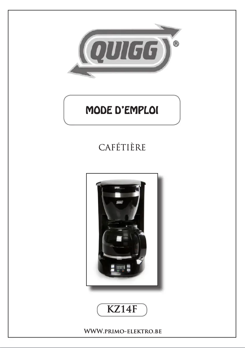 Page 1 de la notice Manuel utilisateur Quigg KZ14F