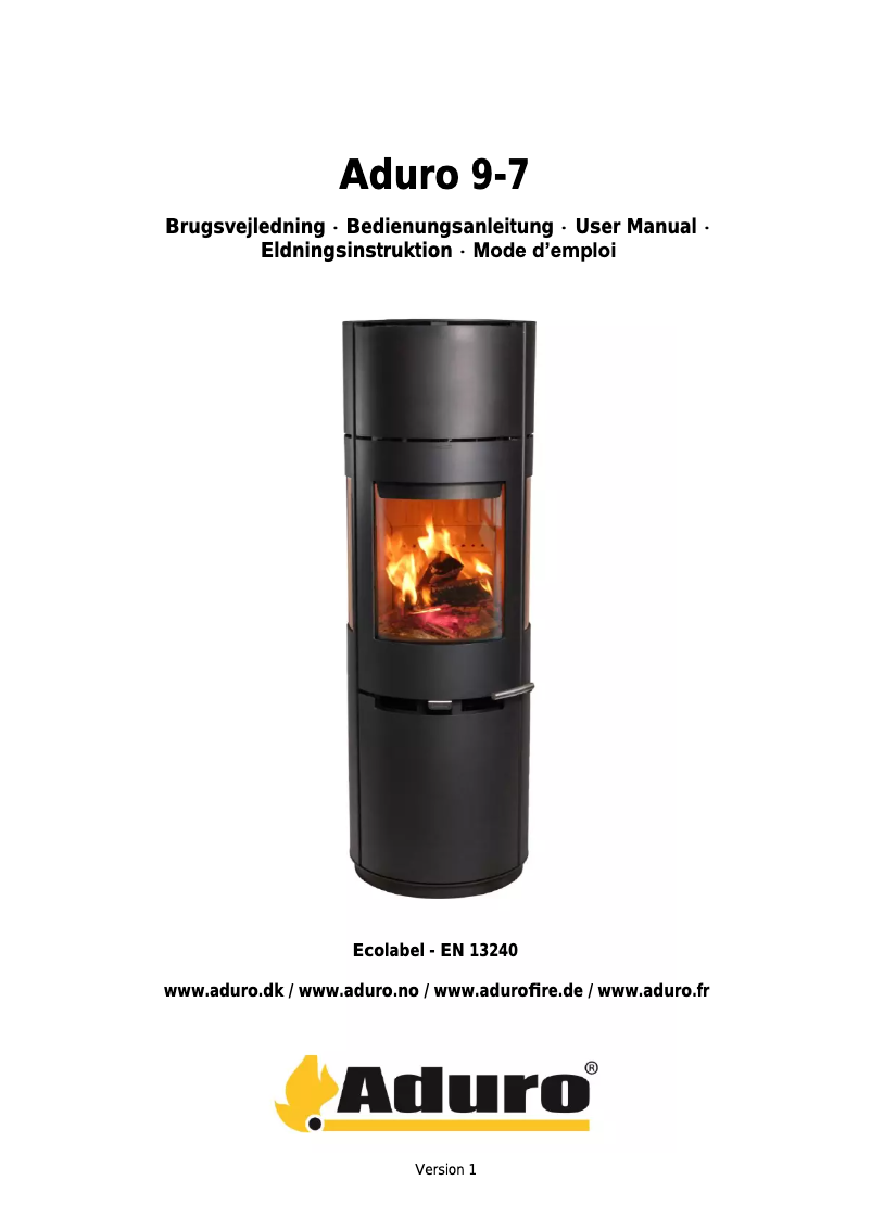 Page 1 de la notice Manuel utilisateur Aduro 9-7