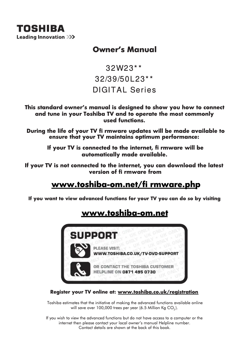Page n°1 - Manuel utilisateur Toshiba 50L2333B