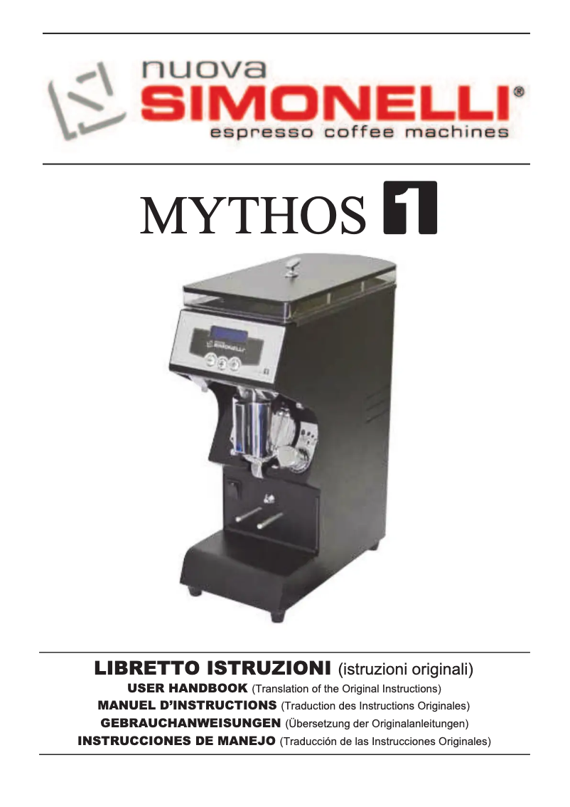 Page n°1 - Manuel utilisateur Victoria Arduino Mythos 1