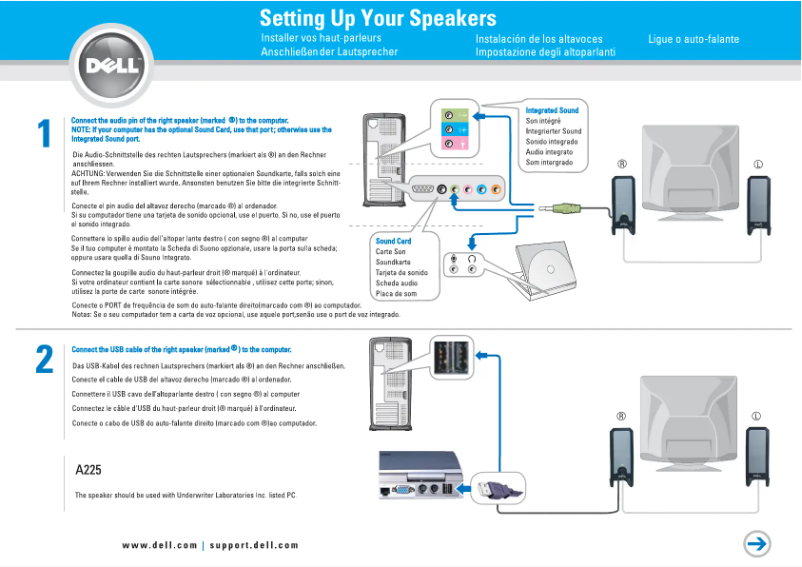 Page 1 de la notice Manuel utilisateur Dell A225
