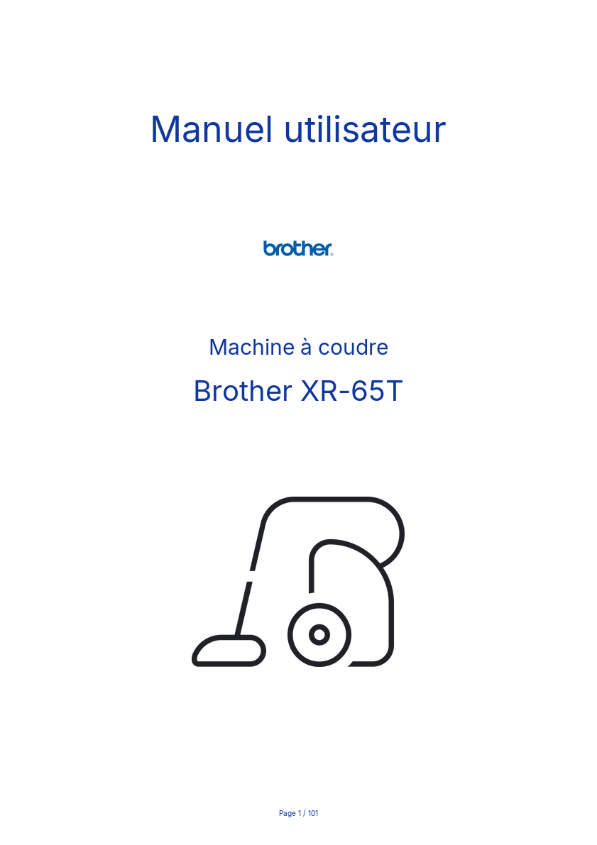 Page n°1 - Manuel utilisateur Brother XR-65T