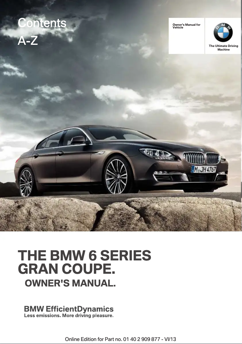Page 1 de la notice Manuel utilisateur BMW 640i Gran Coupe (2014)