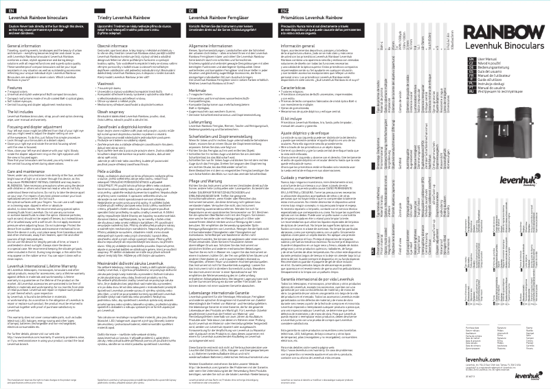 Page 1 de la notice Manuel utilisateur Levenhuk Rainbow 8x25