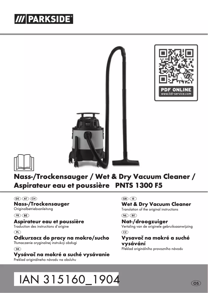 Page 1 de la notice Manuel utilisateur Parkside PNTS 1300 F5