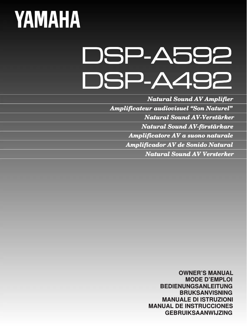 Page 1 of the manual User Manual Yamaha DSP-A492