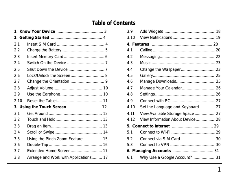 Image de la première page du manuel de l'appareil Canvas Tab P650E
