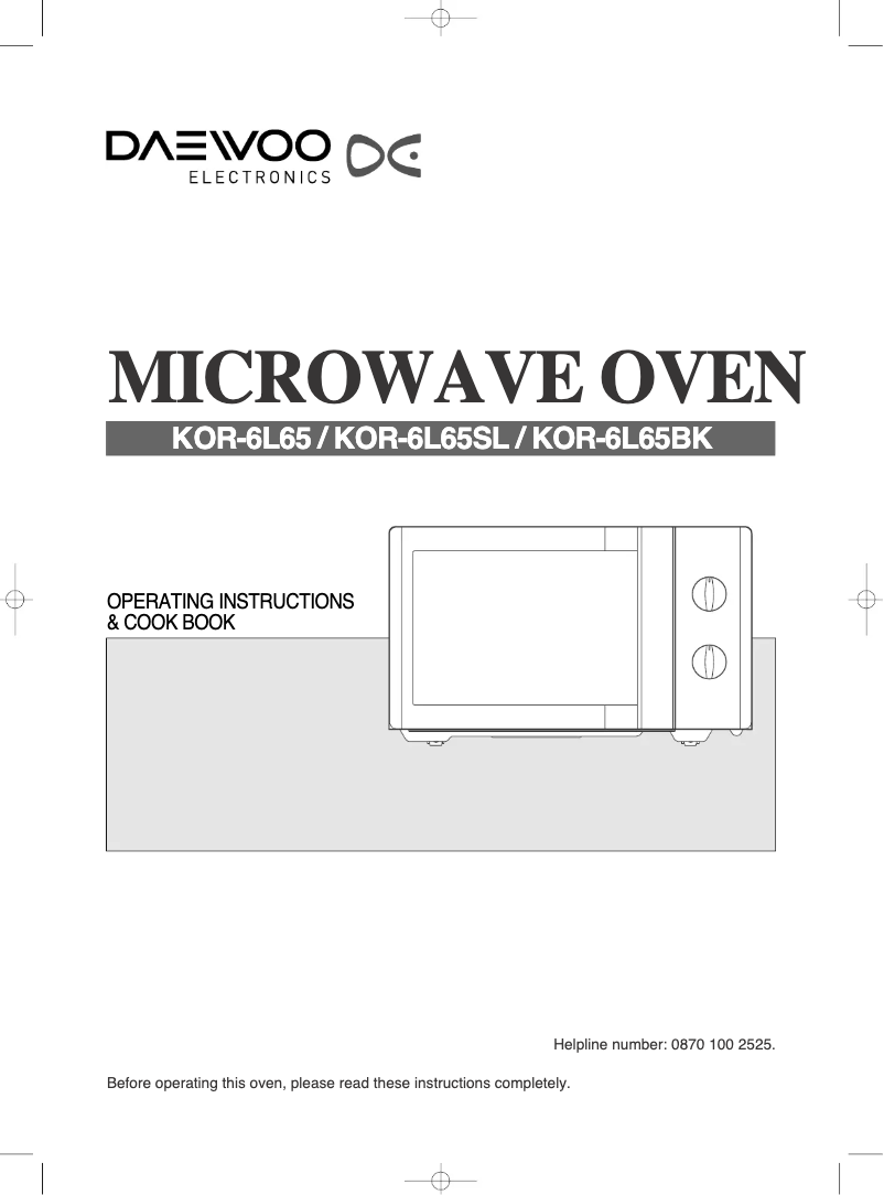 Image de la première page du manuel de l'appareil KOR-6L65BK