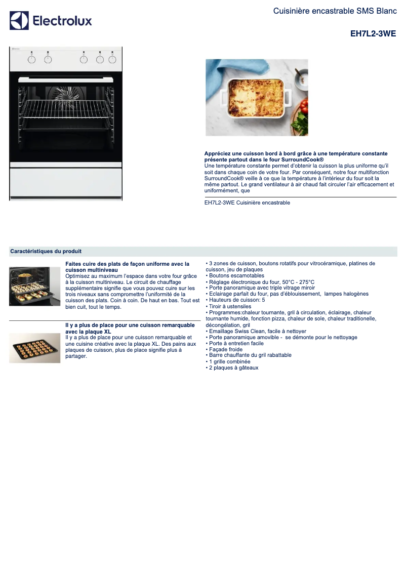 Page n°1 - Fiche technique Electrolux EH7L2-3WE