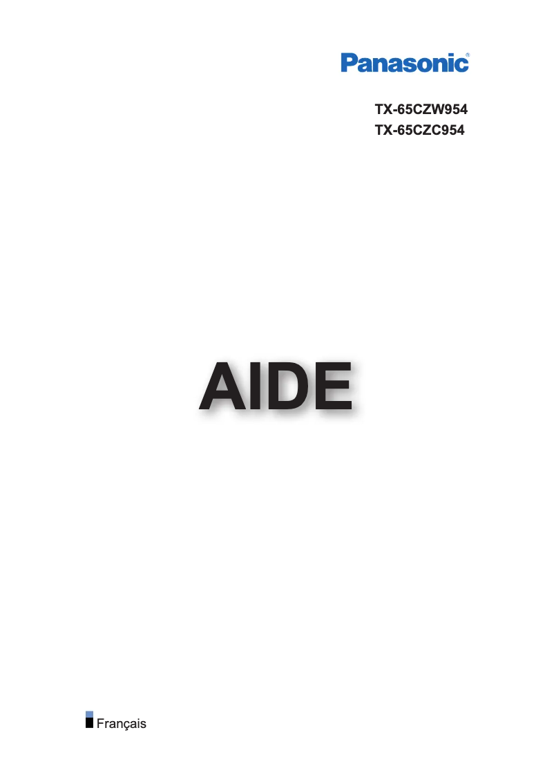 Image de la première page du manuel de l'appareil VIERA TX-65CZW954