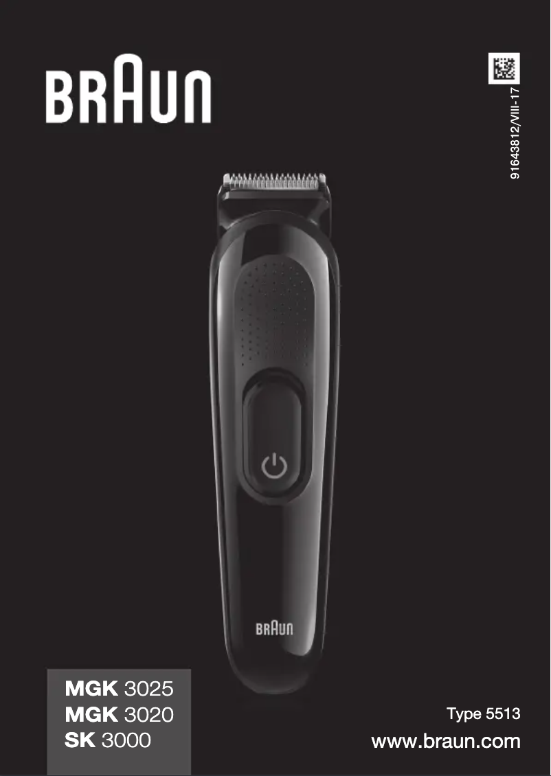 Page 1 de la notice Manuel utilisateur Braun MGK 3025