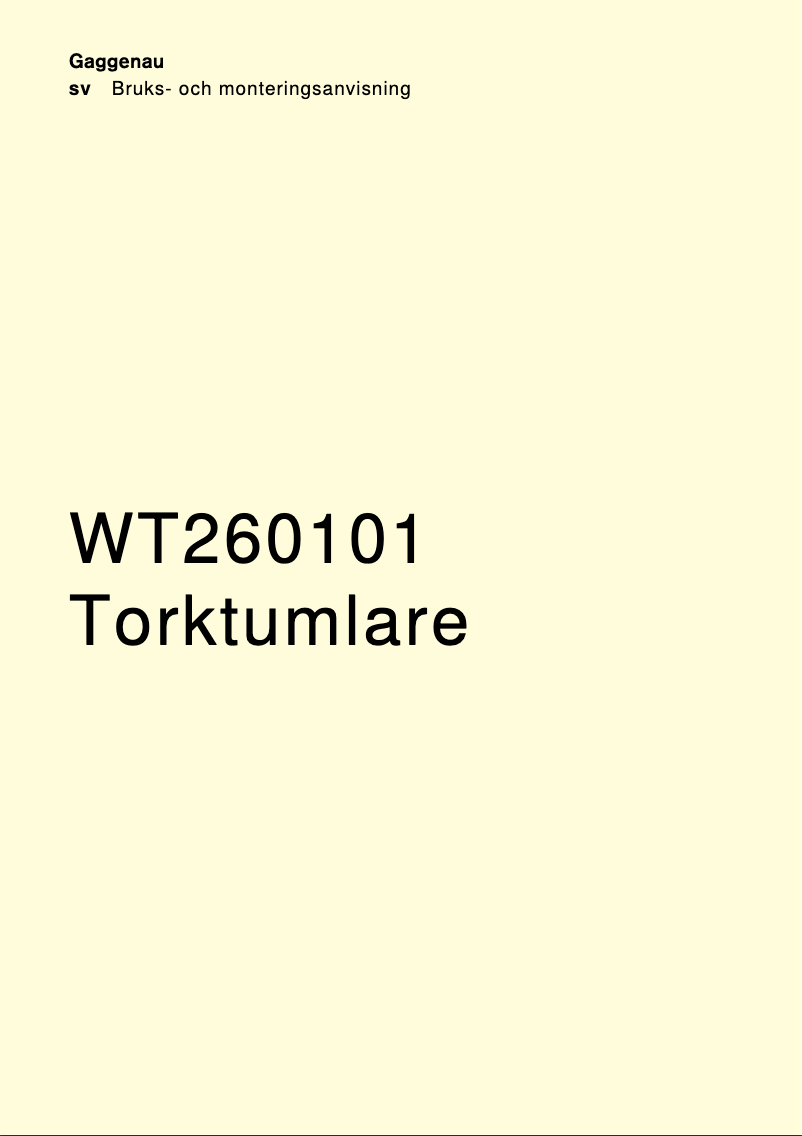 Image de la première page du manuel de l'appareil WT260101