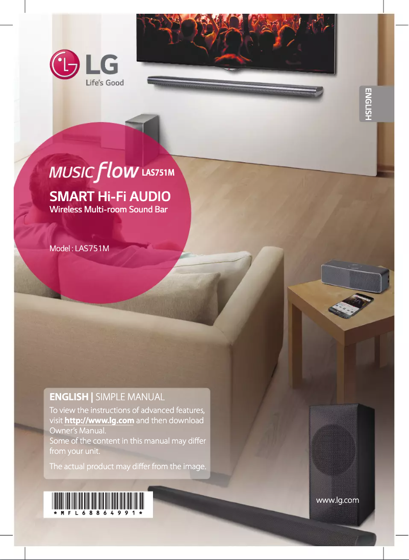 Page 1 de la notice Manuel utilisateur LG Music Flow LAS751M