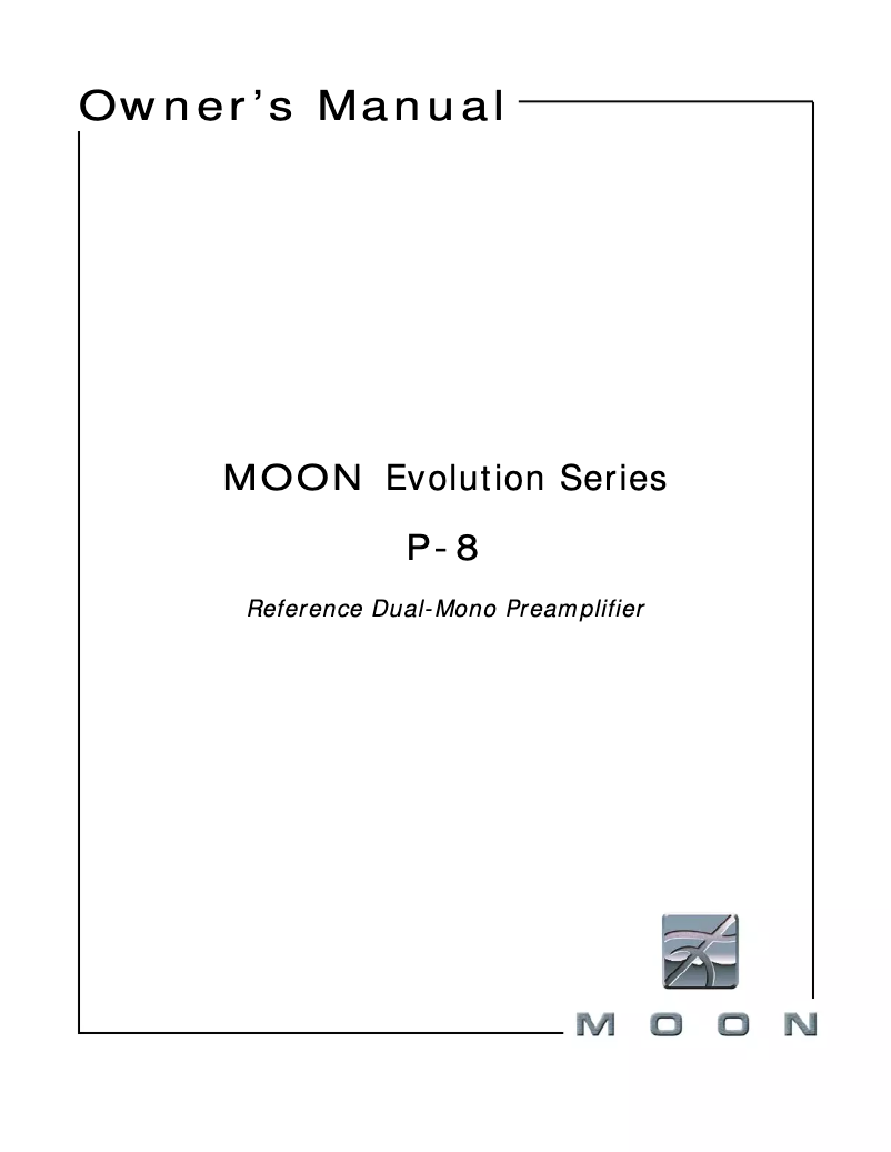 Page 1 de la notice Manuel utilisateur Simaudio Moon Evolution P-8