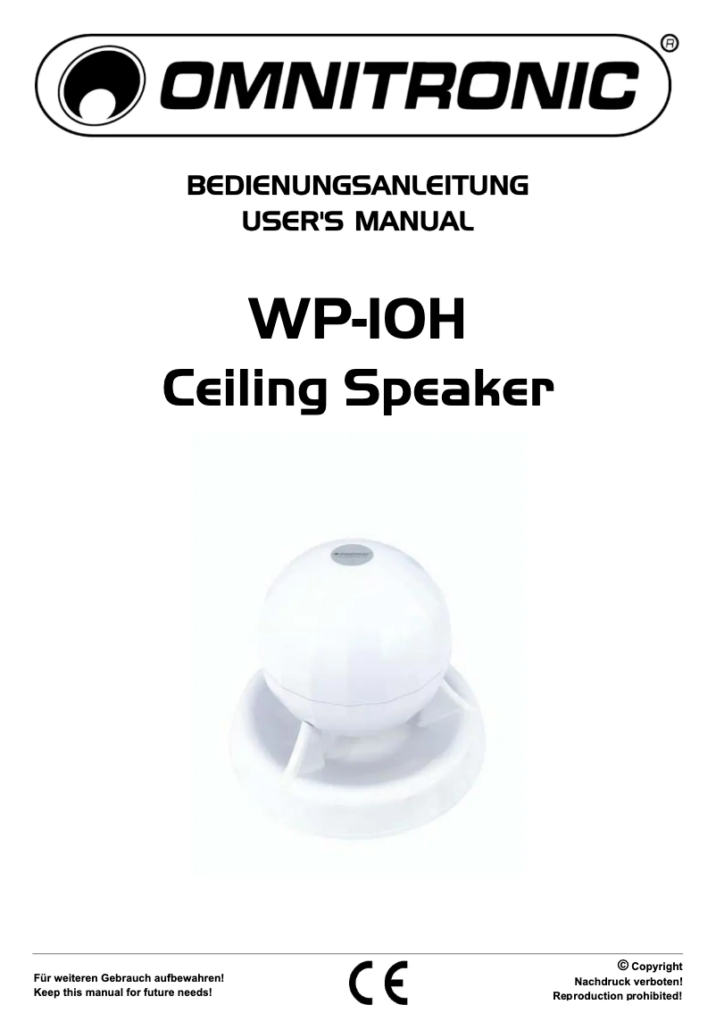 Page 1 de la notice Manuel utilisateur Omnitronic WP-10H