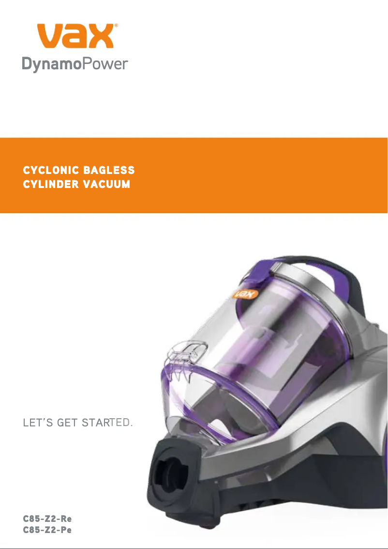 Page 1 de la notice Manuel utilisateur Vax Dynamo Power Reach