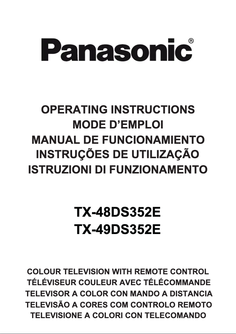 Page n°1 - Manuel utilisateur Panasonic Viera TX-48DS352E